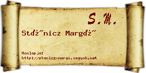 Stánicz Margó névjegykártya